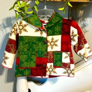 Comfy Christmas Jacket Fleece Girl 18 months Made in USA